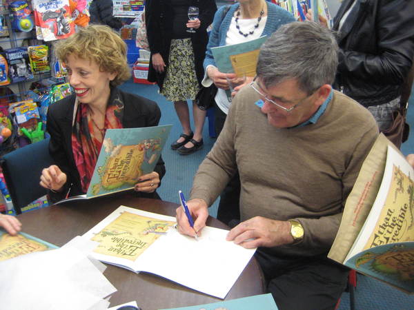 Illustrator Philip Webb signs books
